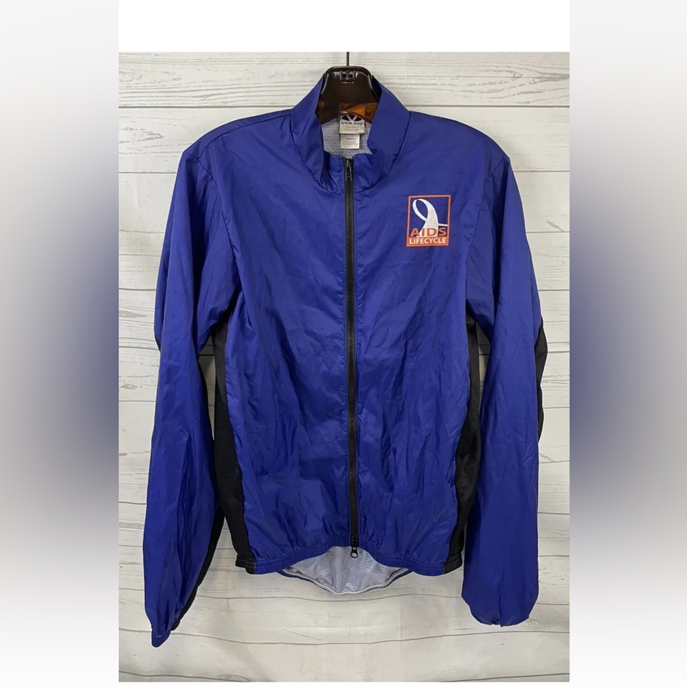 Vintage Voler AIDS Life Cycle Jacket Blue Black Windbreaker Lightweight USA
